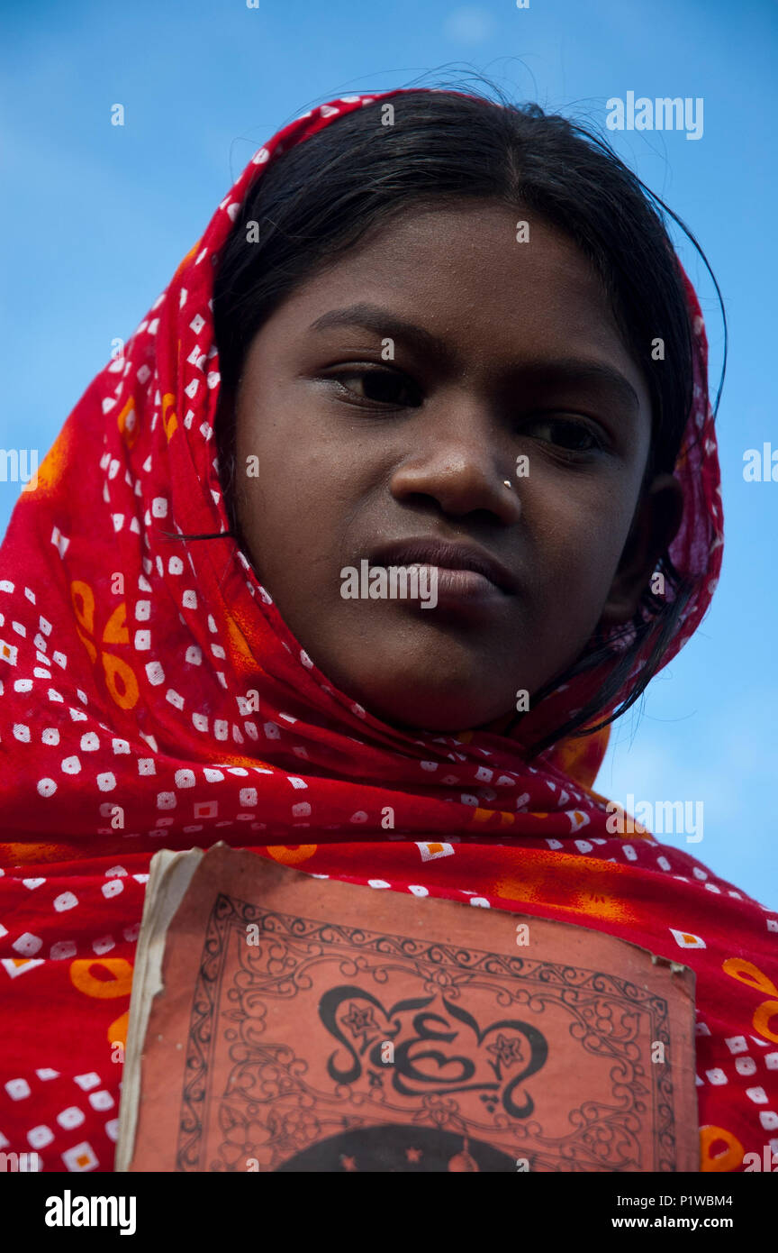 Portrait of a maktab student. Maktab an Arabic word meaning schools for teaching children in