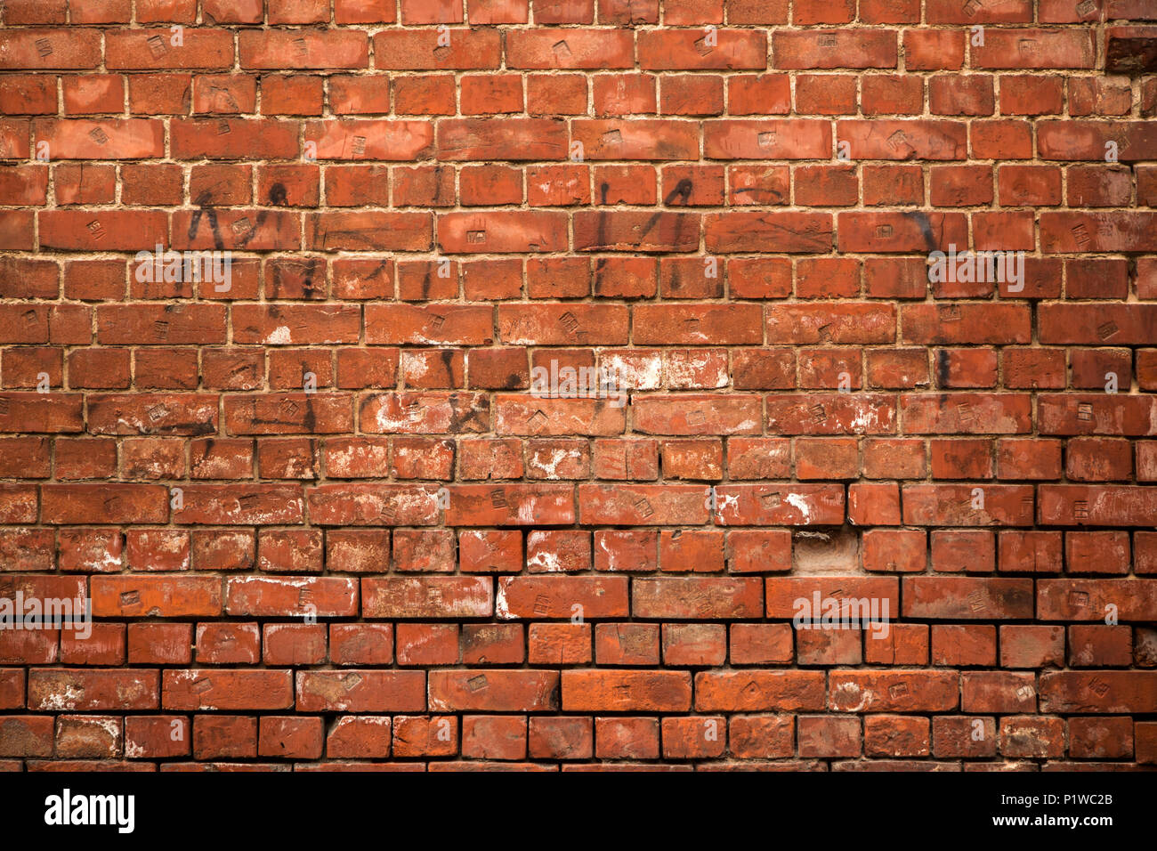 Red brick old wall , texture grunge background Stock Photo - Alamy