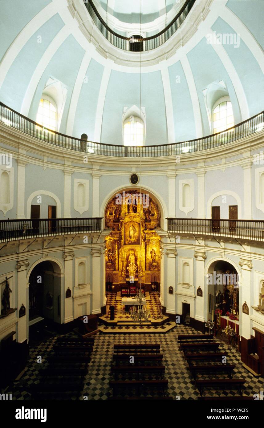 San Felipe Neri church; interior and central nave (baroque architecture