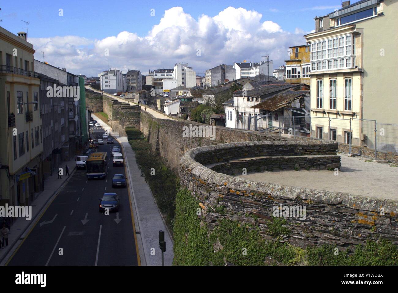 Lugo; murallas romanas y casco antiguo; patrimonio universal de la humanidad. Stock Photo