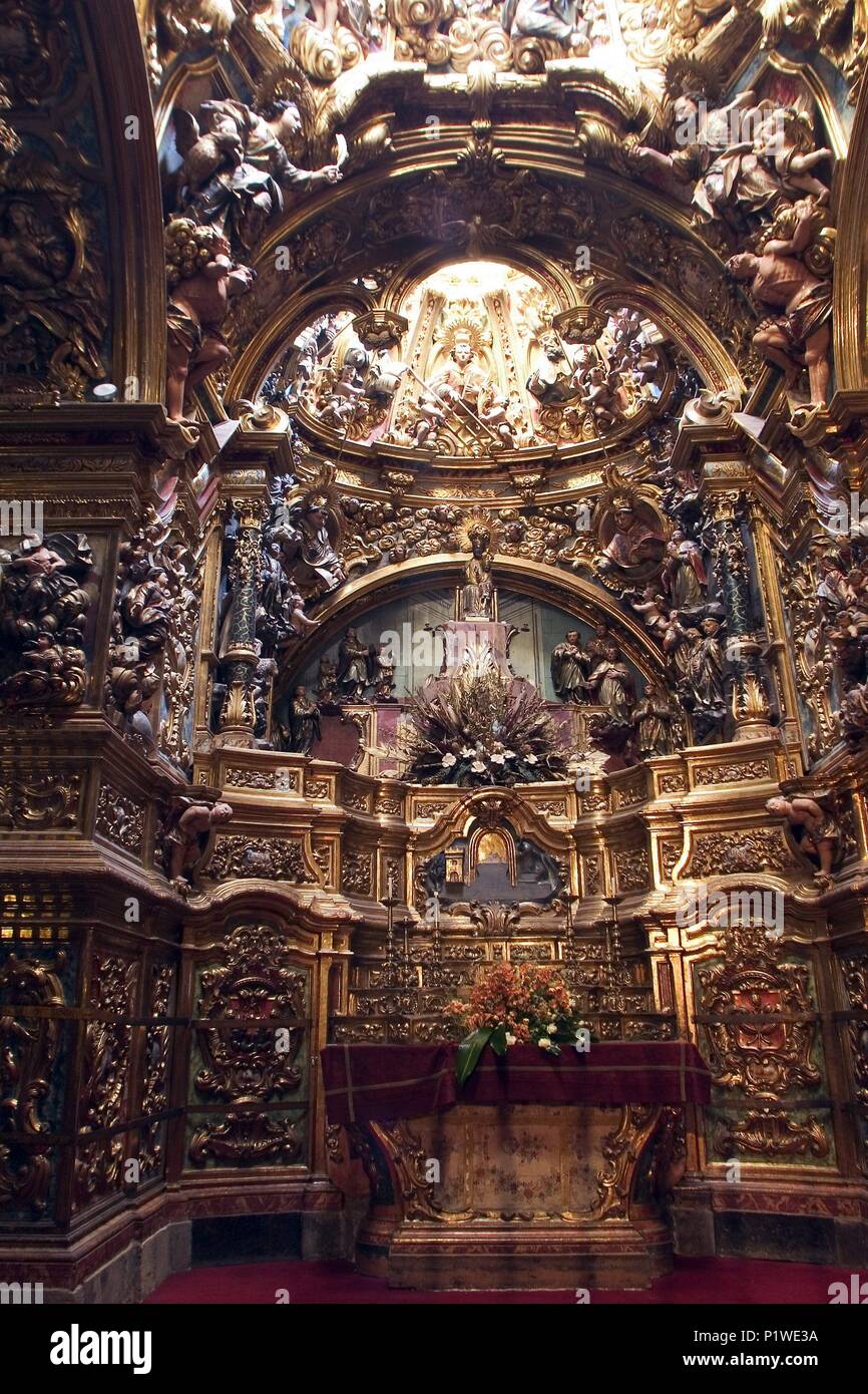 Sant Llorenç de Morunys, Iglesia de Sant Llorenç; retablo barroco (Solsonès). Stock Photo