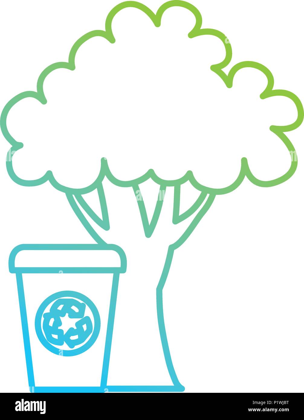 ecology tree plant with recycle bin Stock Vector Image & Art Alamy