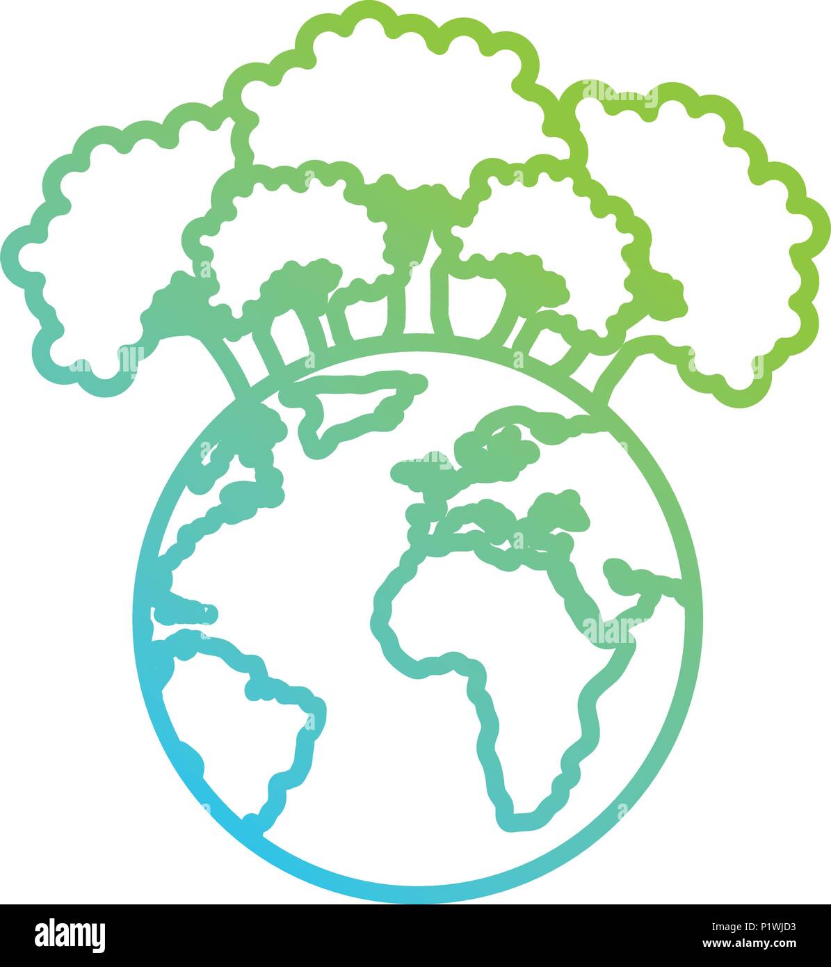 save the planet earth with forest trees ecology Stock Vector Image ...