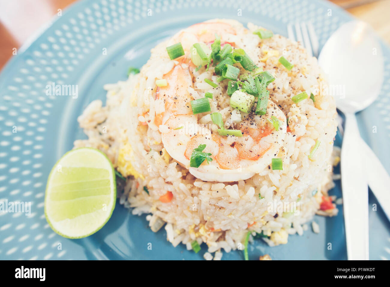 Fried rice with shrimp, Thai food Stock Photo - Alamy