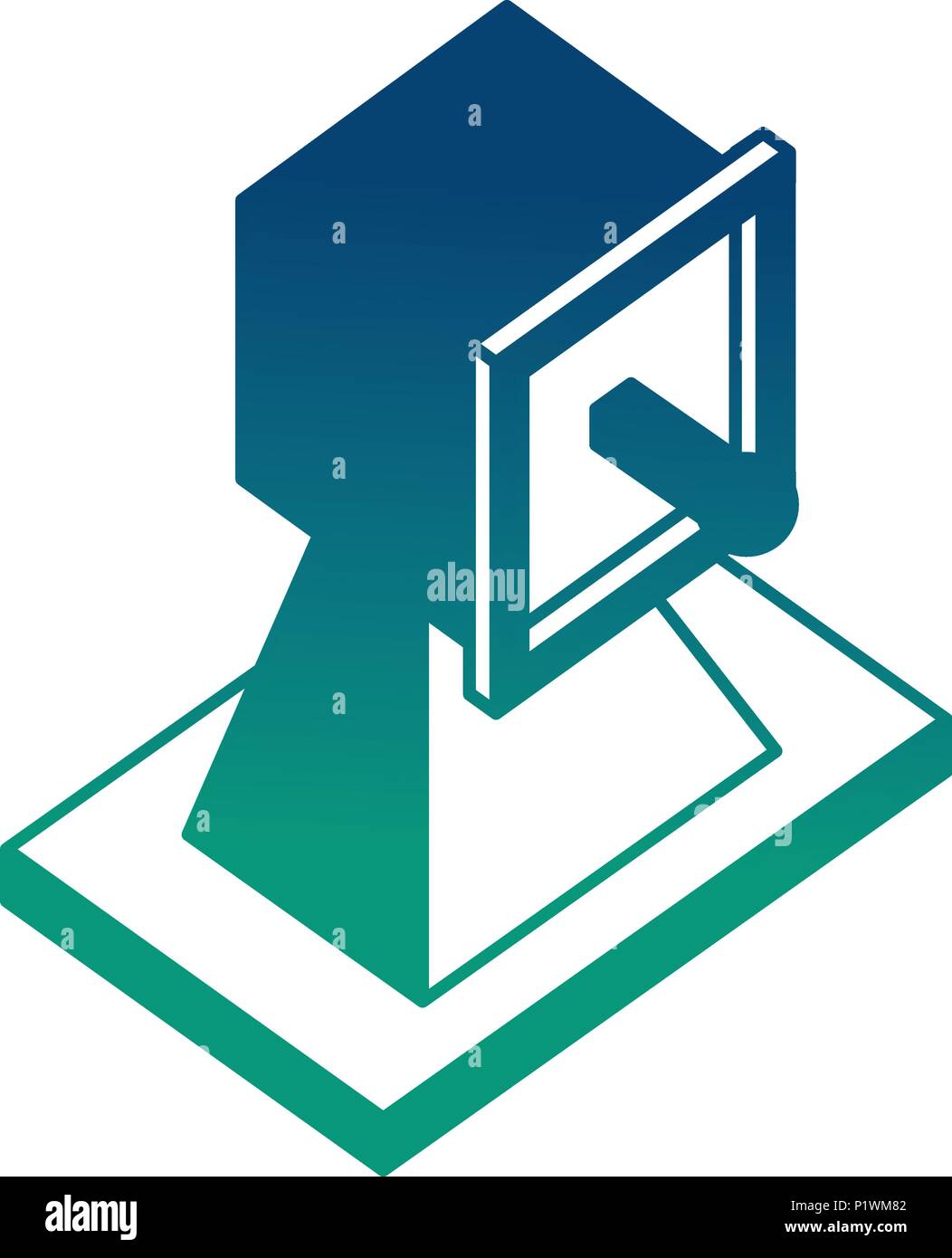 satellite antenna isometric icon vector illustration design Stock Vector