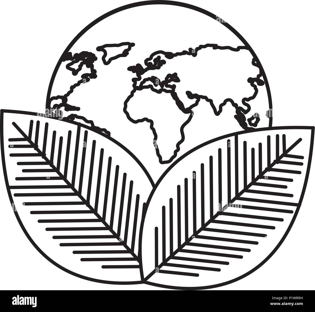 save the planet earth with leafs plant ecology Stock Vector Image & Art ...