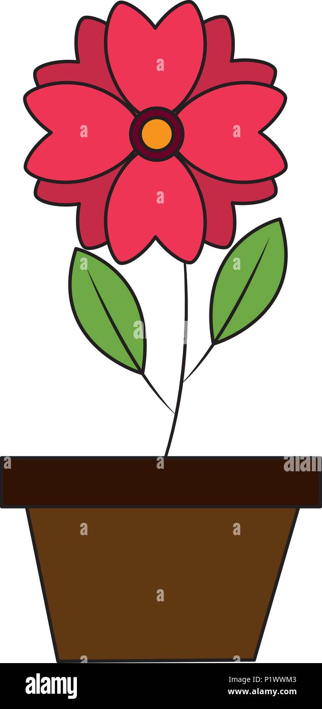 flower in pot decoration ornament image vector illustration Stock ...