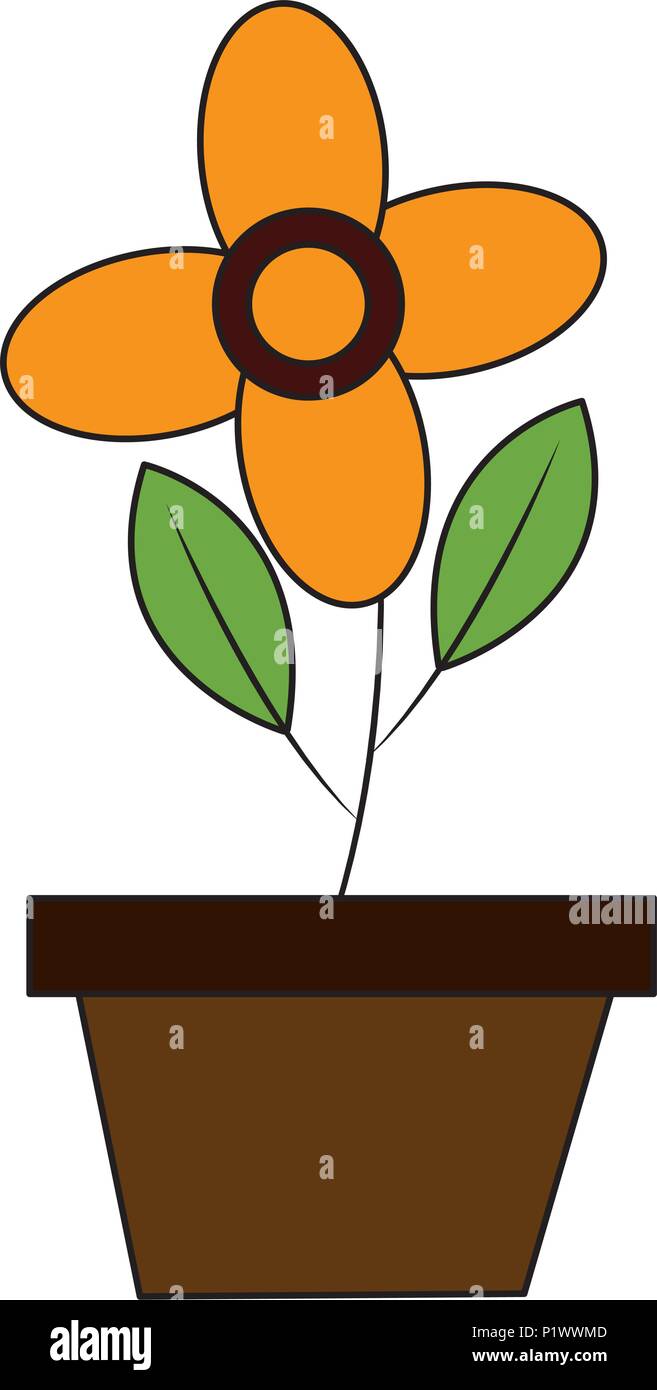 flower in pot decoration ornament image vector illustration Stock ...