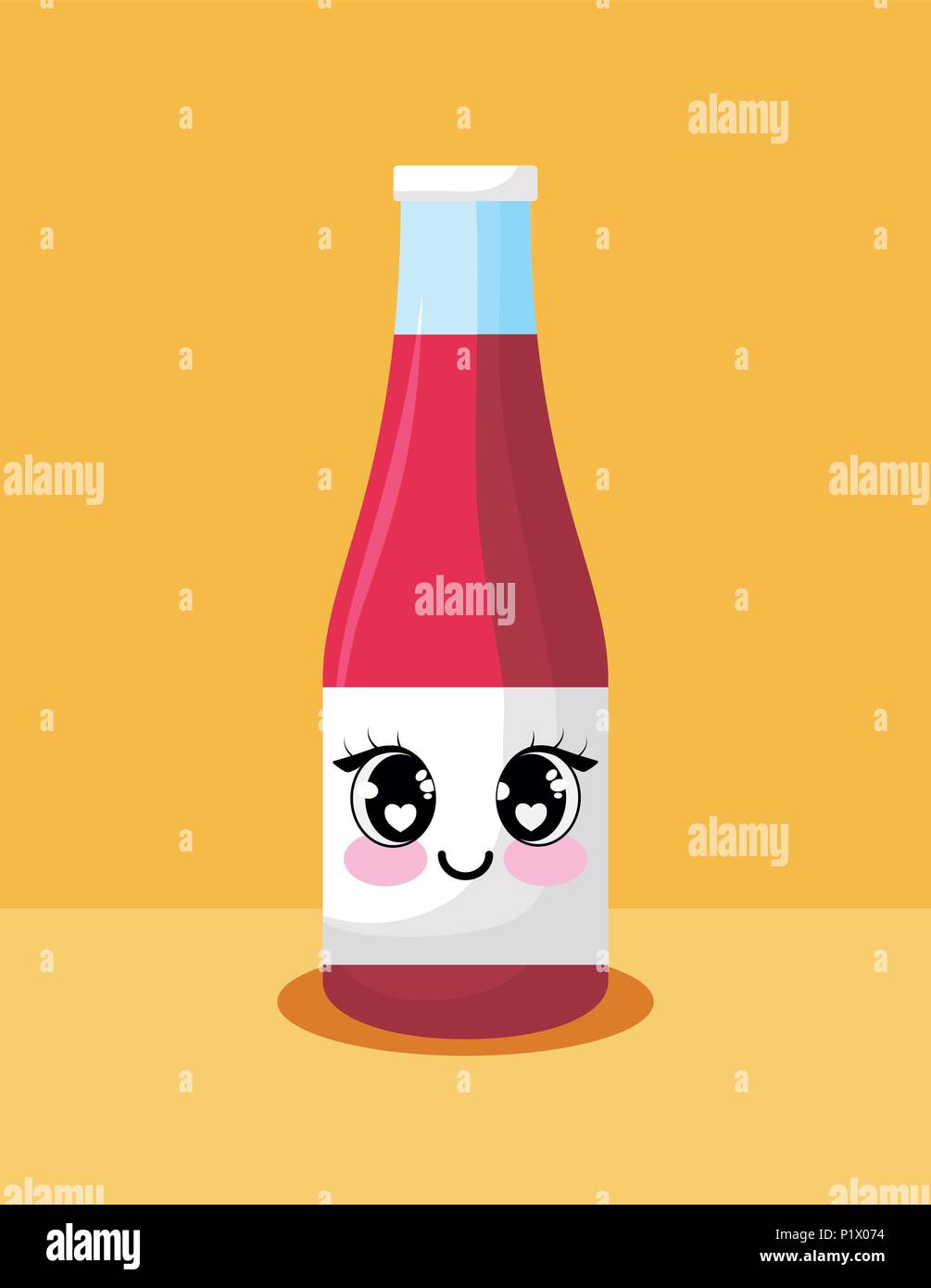 Download Kawaii Ketchup Bottle Over Yellow Background Colorful Design Vector Illustration Stock Vector Image Art Alamy PSD Mockup Templates