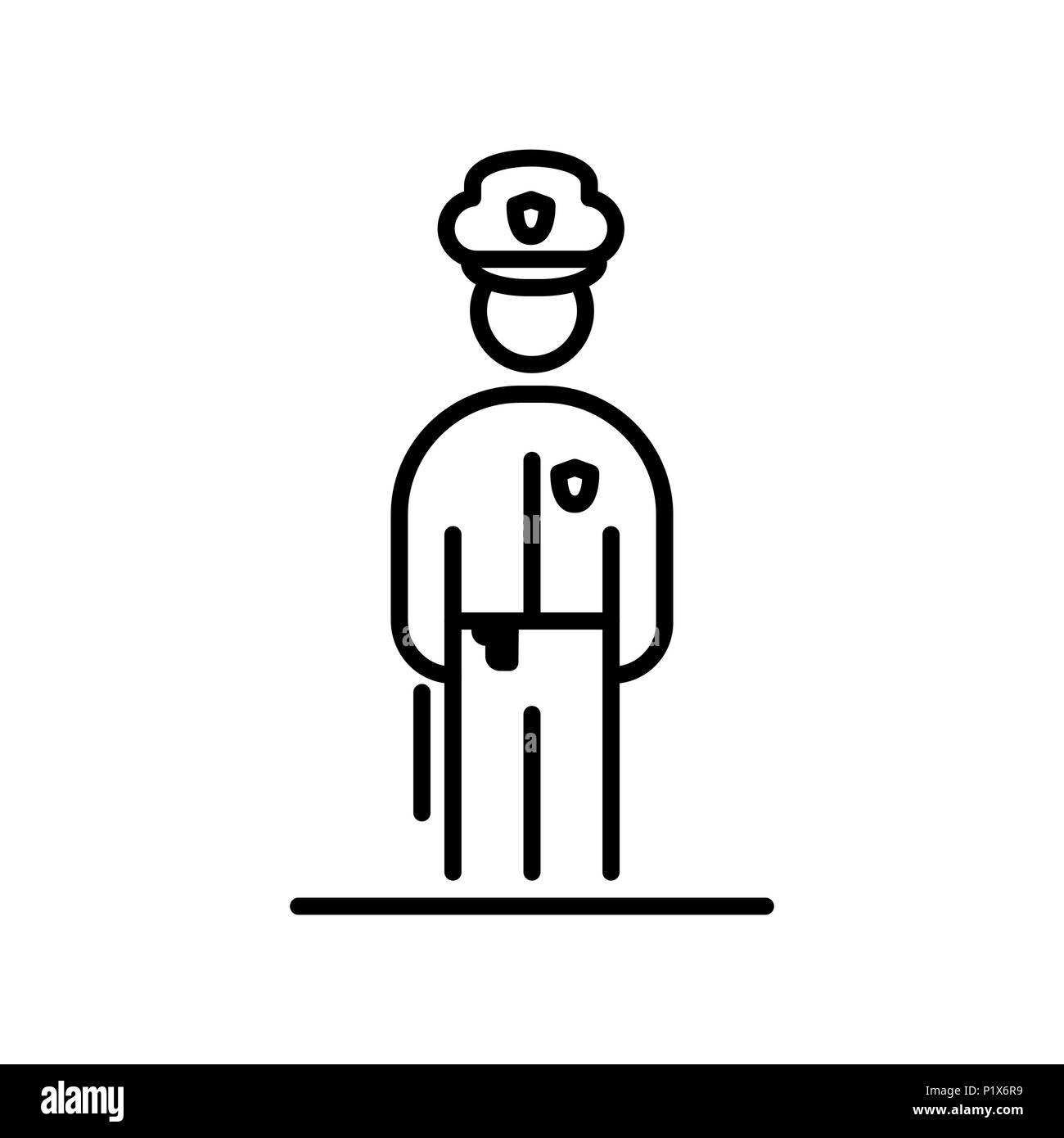 Policeman icon avatar simple flat style illustration. Stock Vector