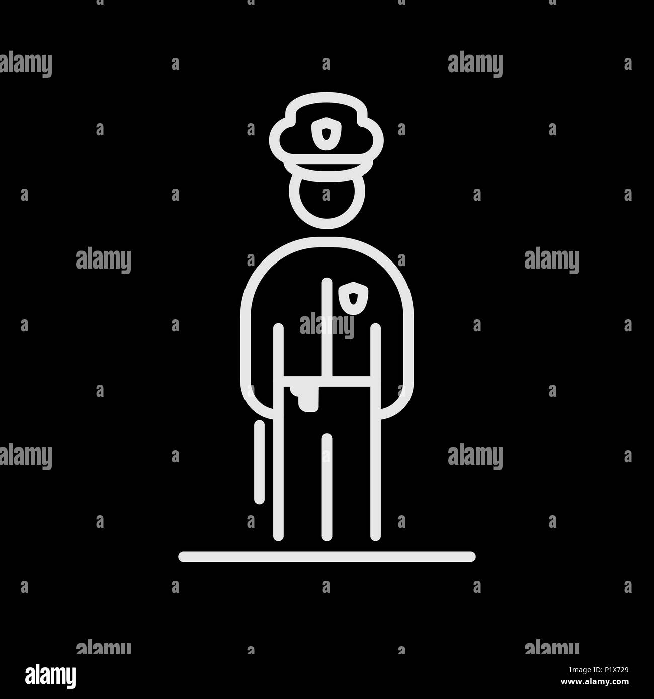 Policeman icon avatar simple flat style illustration. Stock Vector