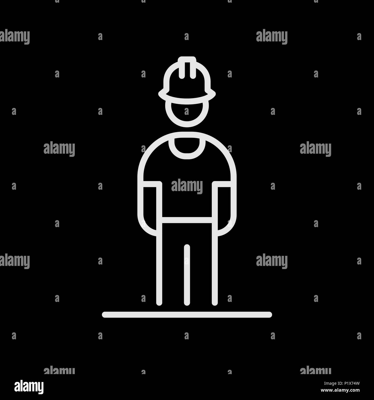 Worker icon avatar simple flat style illustration. Stock Vector