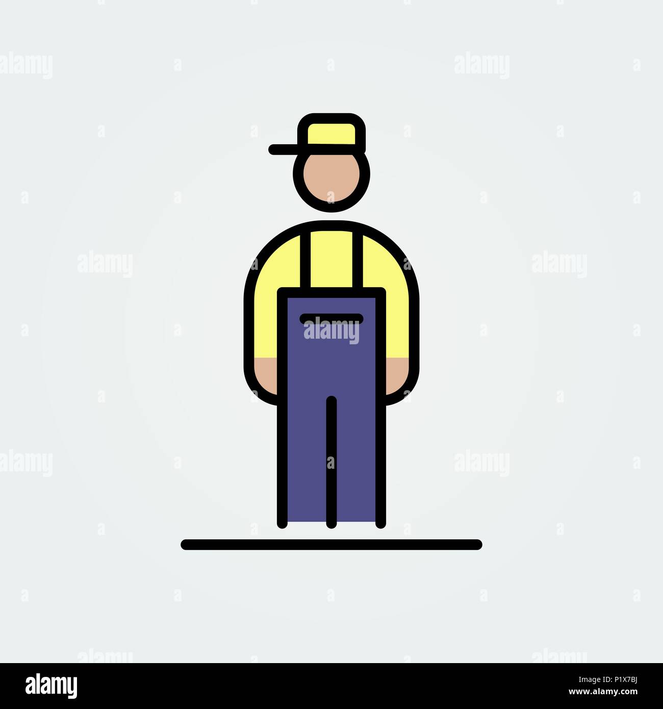 Plumber icon avatar simple flat style illustration. Stock Vector