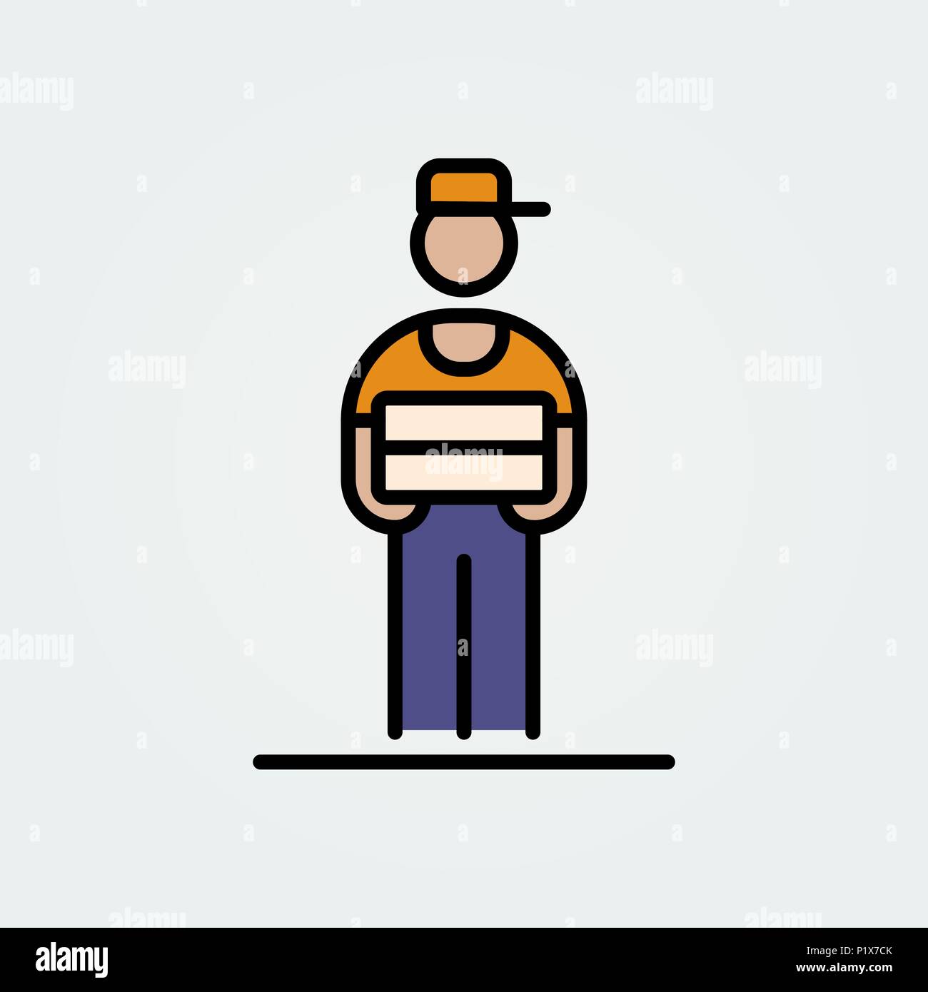 Delivery icon avatar simple flat style illustration. Stock Vector