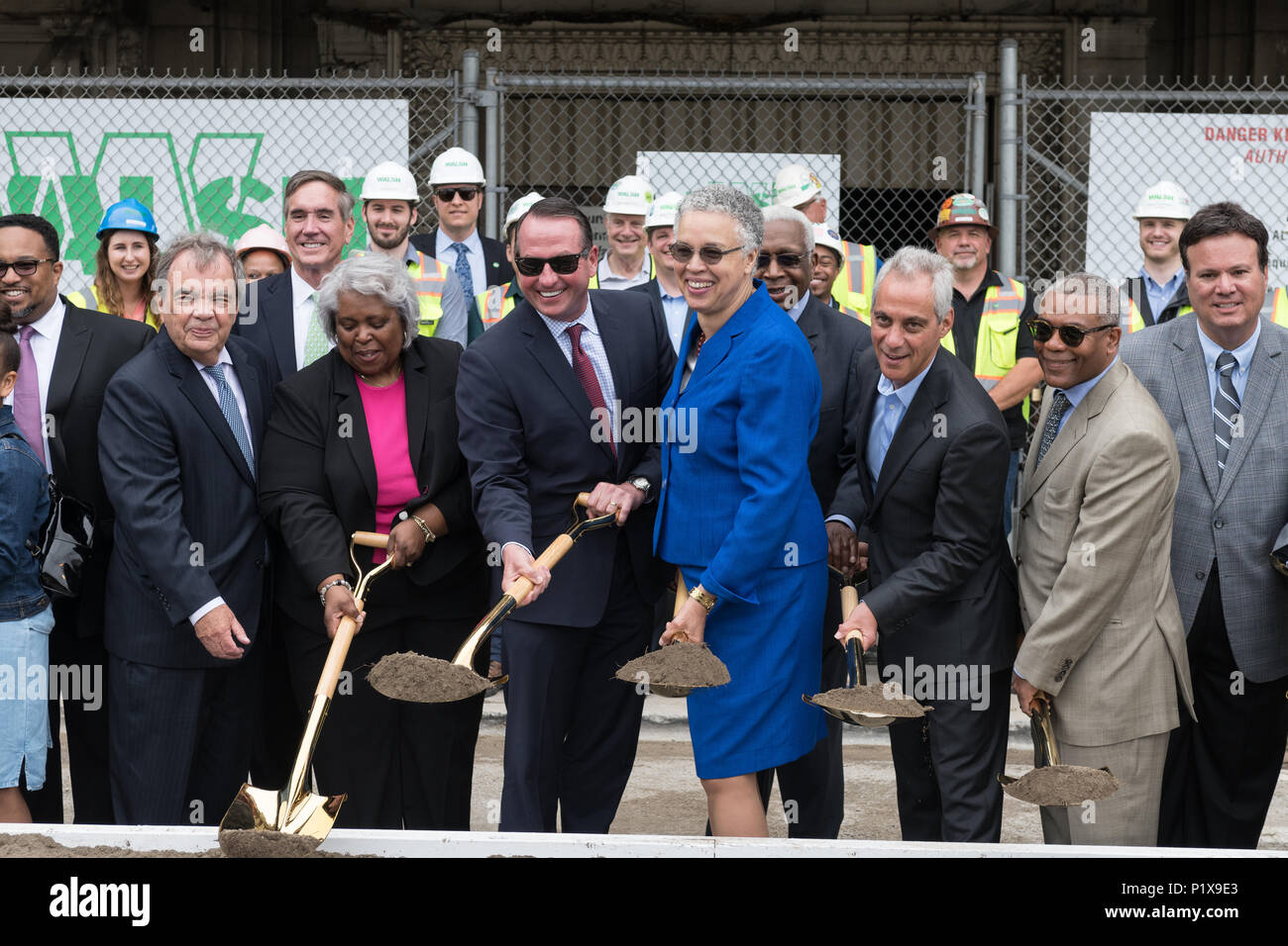 Attendees at the groundbreaking ceremony for the redevelopment of Cook