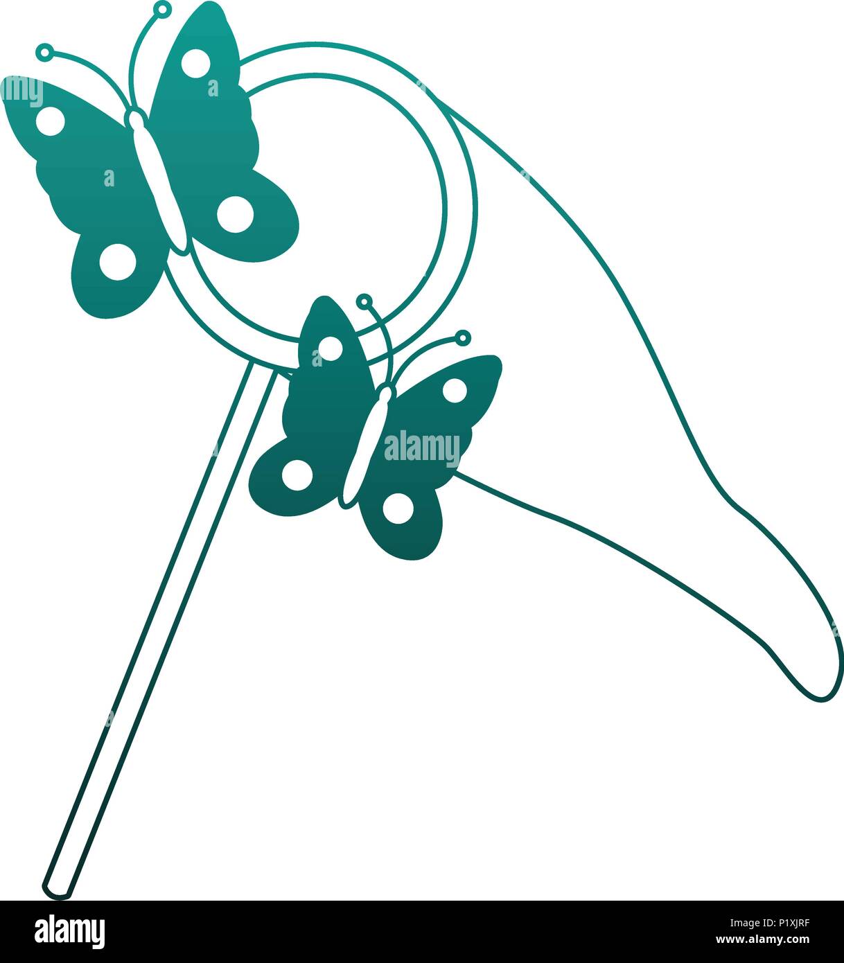 Butterflies catcher cartoon blue lines Stock Vector Image & Art Alamy