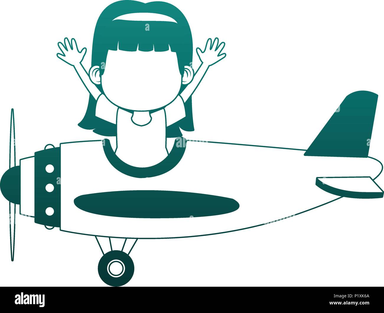 Airplane vintage girl Stock Vector Images - Alamy