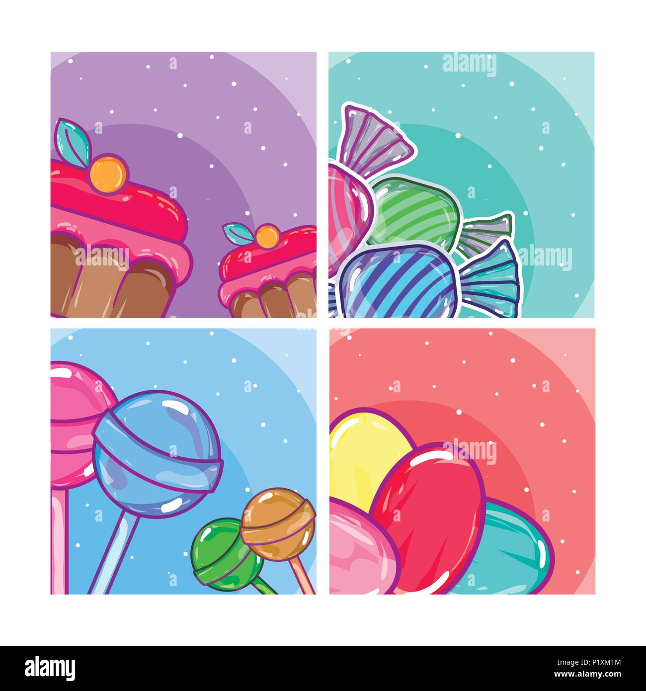 Set of candy frames Stock Vector
