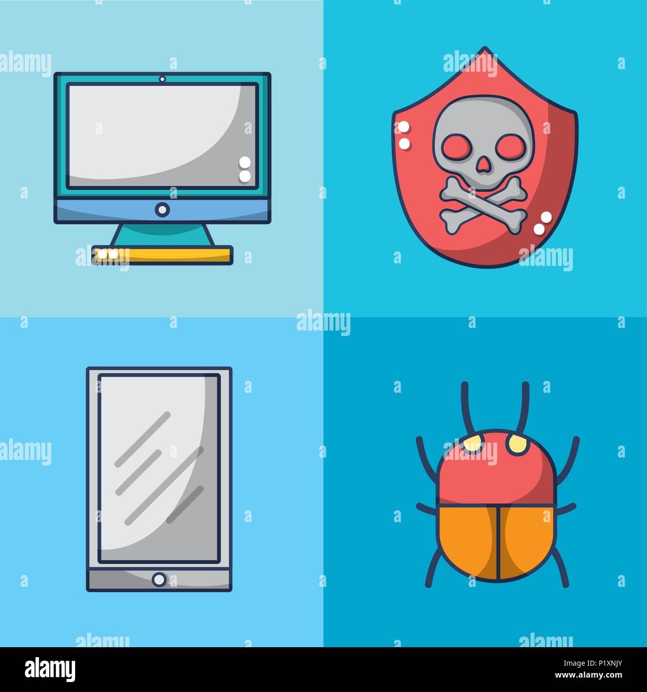 Set of meltdown and spectre icons Stock Vector Image & Art - Alamy