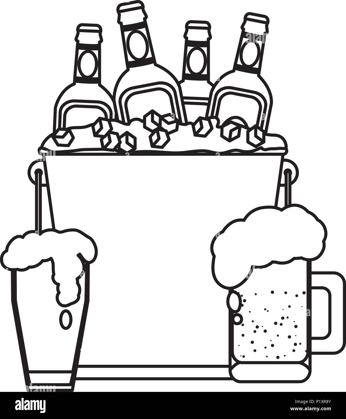 Bottle beer ice cubes Black and White Stock Photos & Images Alamy