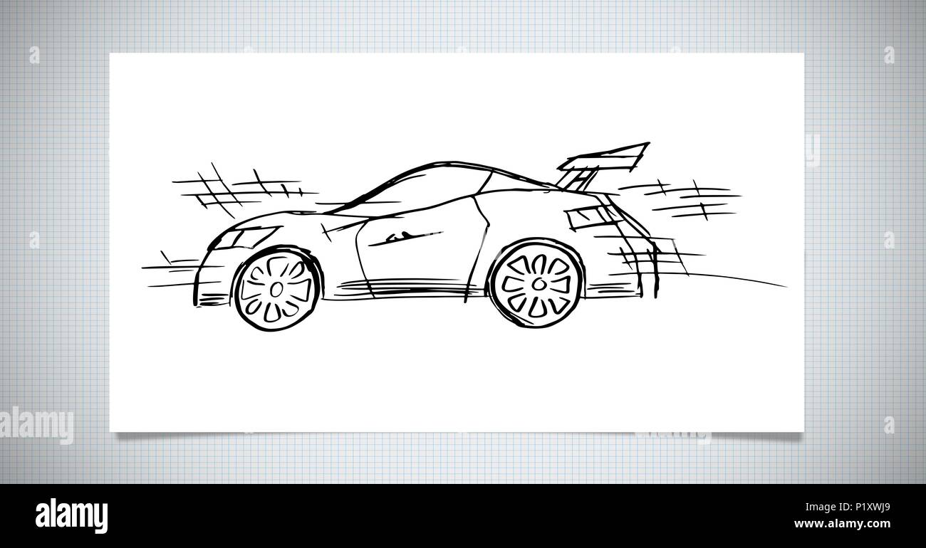 Sketch of car hand drawing Stock Photo Alamy