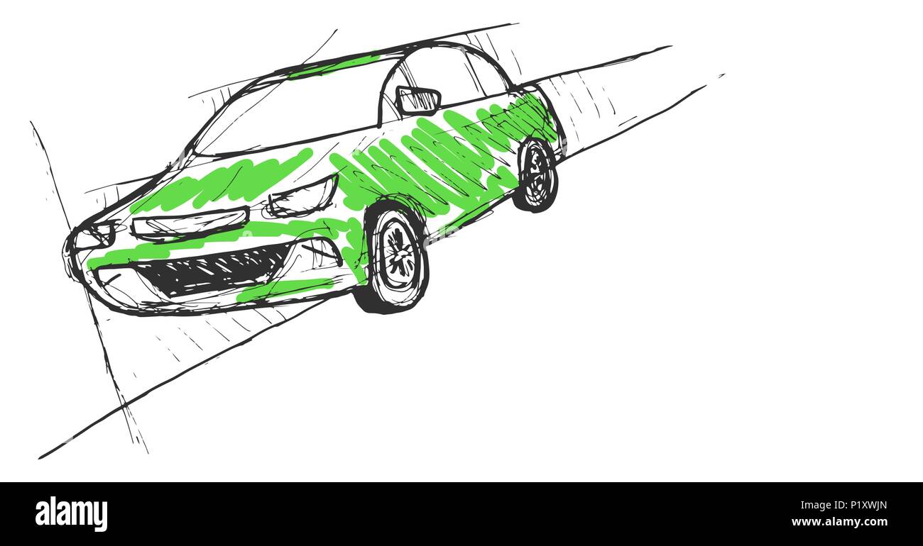 Sketch of car hand drawing Stock Photo Alamy