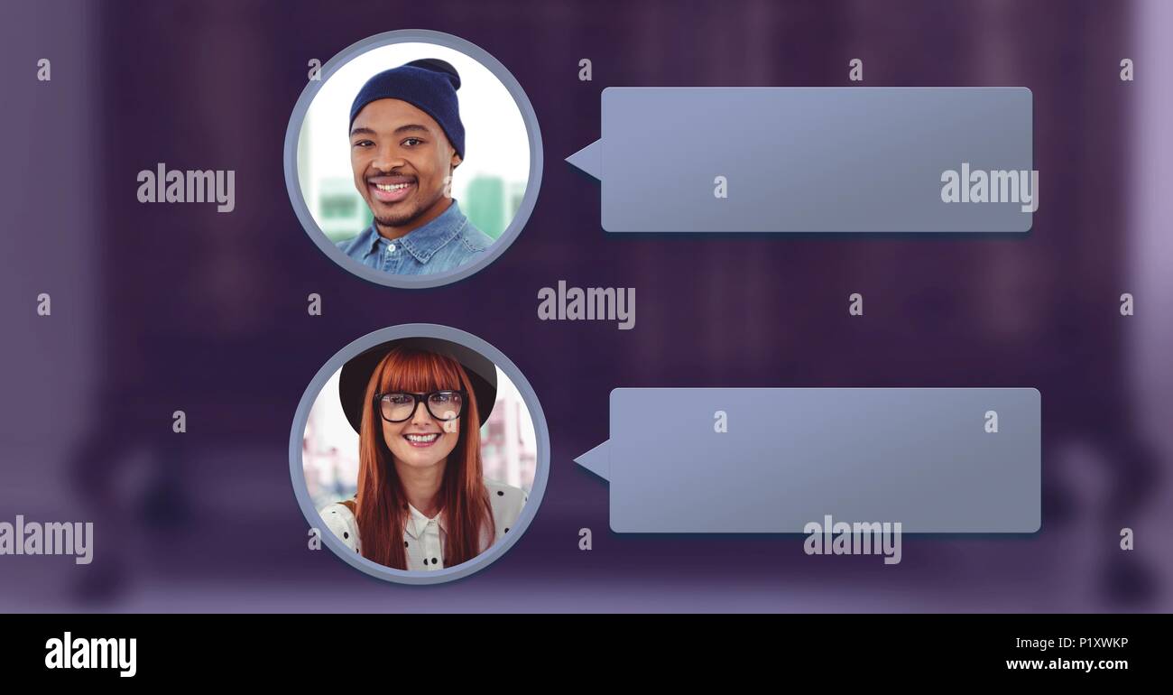 chat bubble messaging profiles Stock Photo