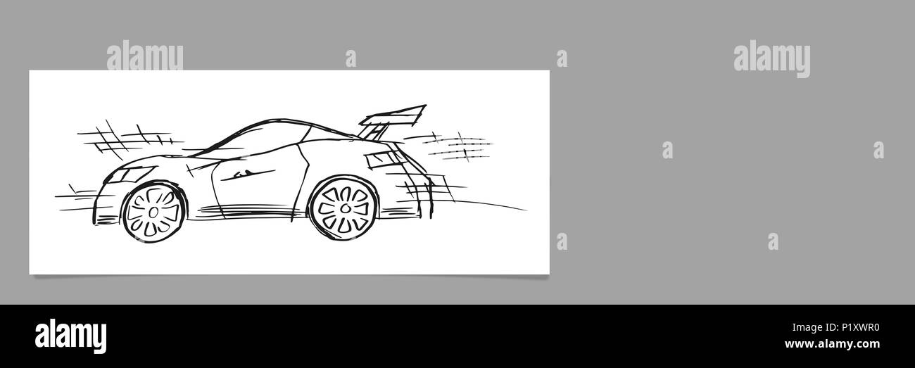 Sketch of car hand drawing Stock Photo Alamy
