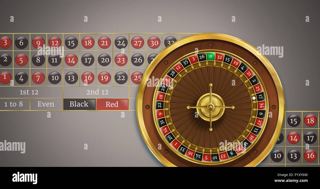 Roulette wheel with table numbers Stock Photo Alamy