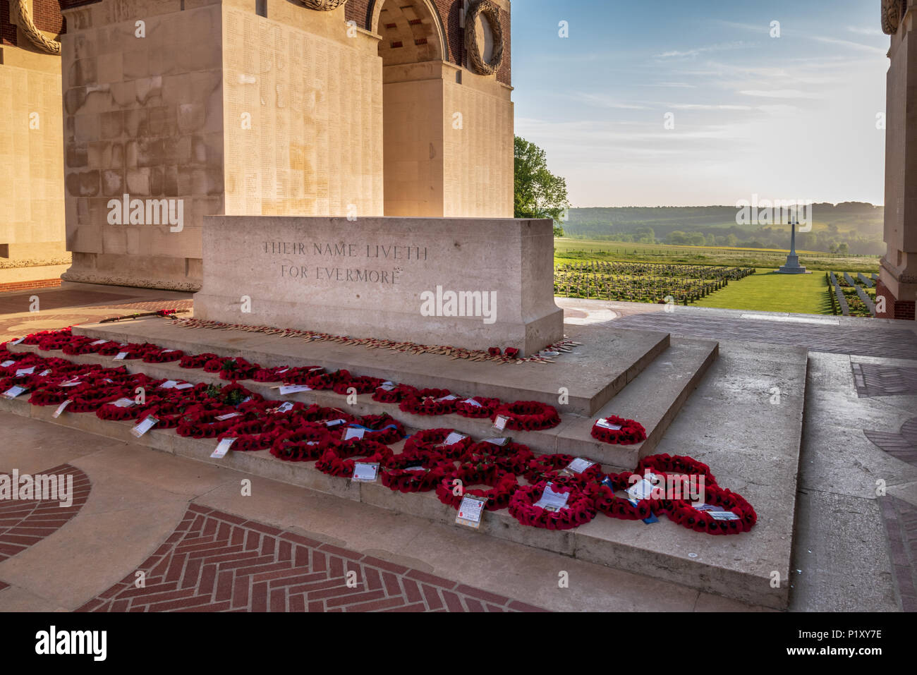 Stone of Remembrance in Thiepval Memorial to the Missing Stock Photo