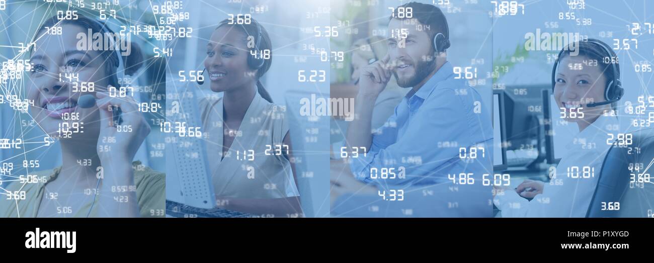 Collage of Customer Service help team in call center Stock Photo Alamy