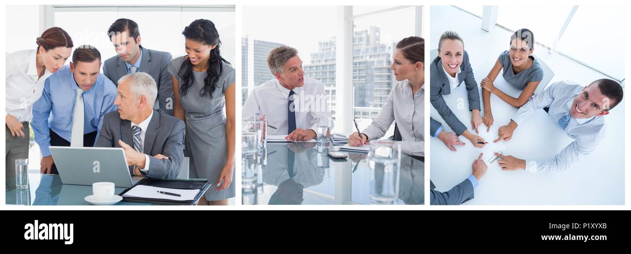 Teamwork business meeting collage Stock Photo