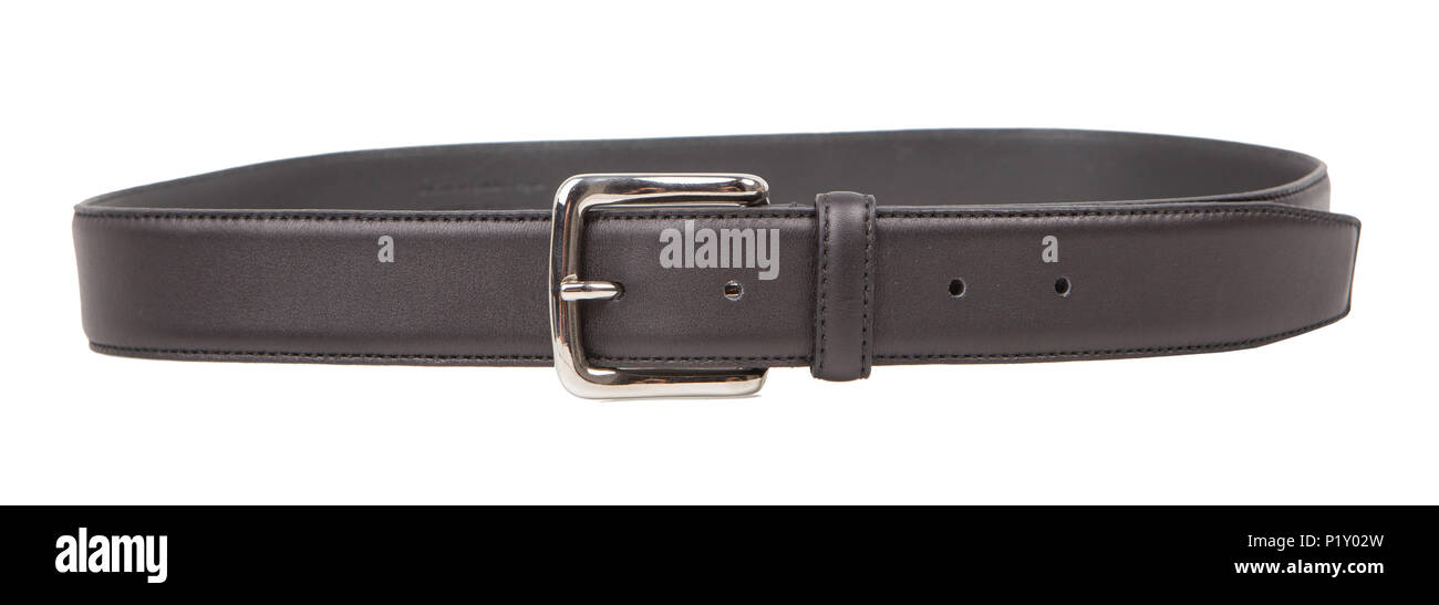 Men's black belt. Classic men's leather belt Stock Photo Alamy