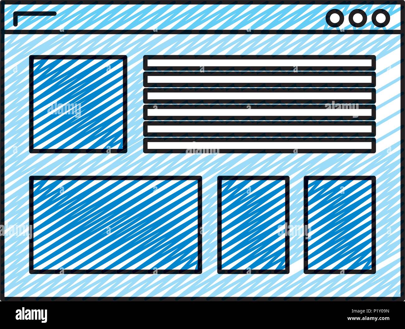 doodle internet window web interface technology Stock Vector