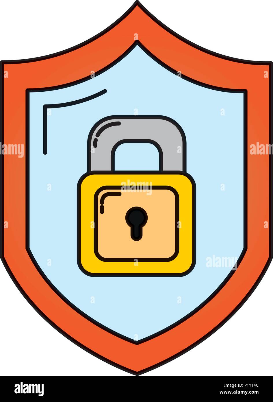 color security shield and padlock protection symbol Stock Vector Image ...