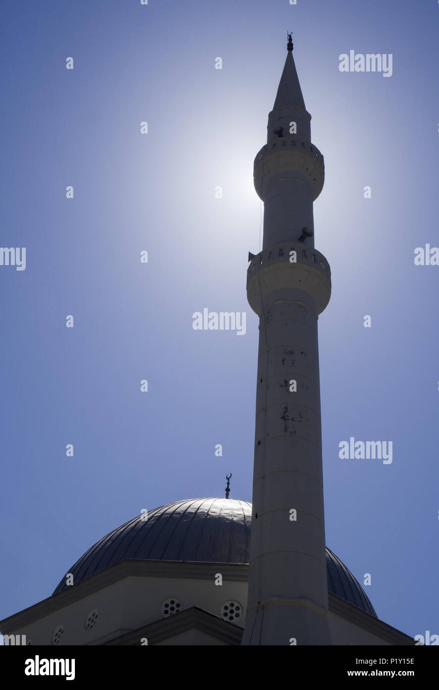 Islam mosk silhuette in sun Stock Photo