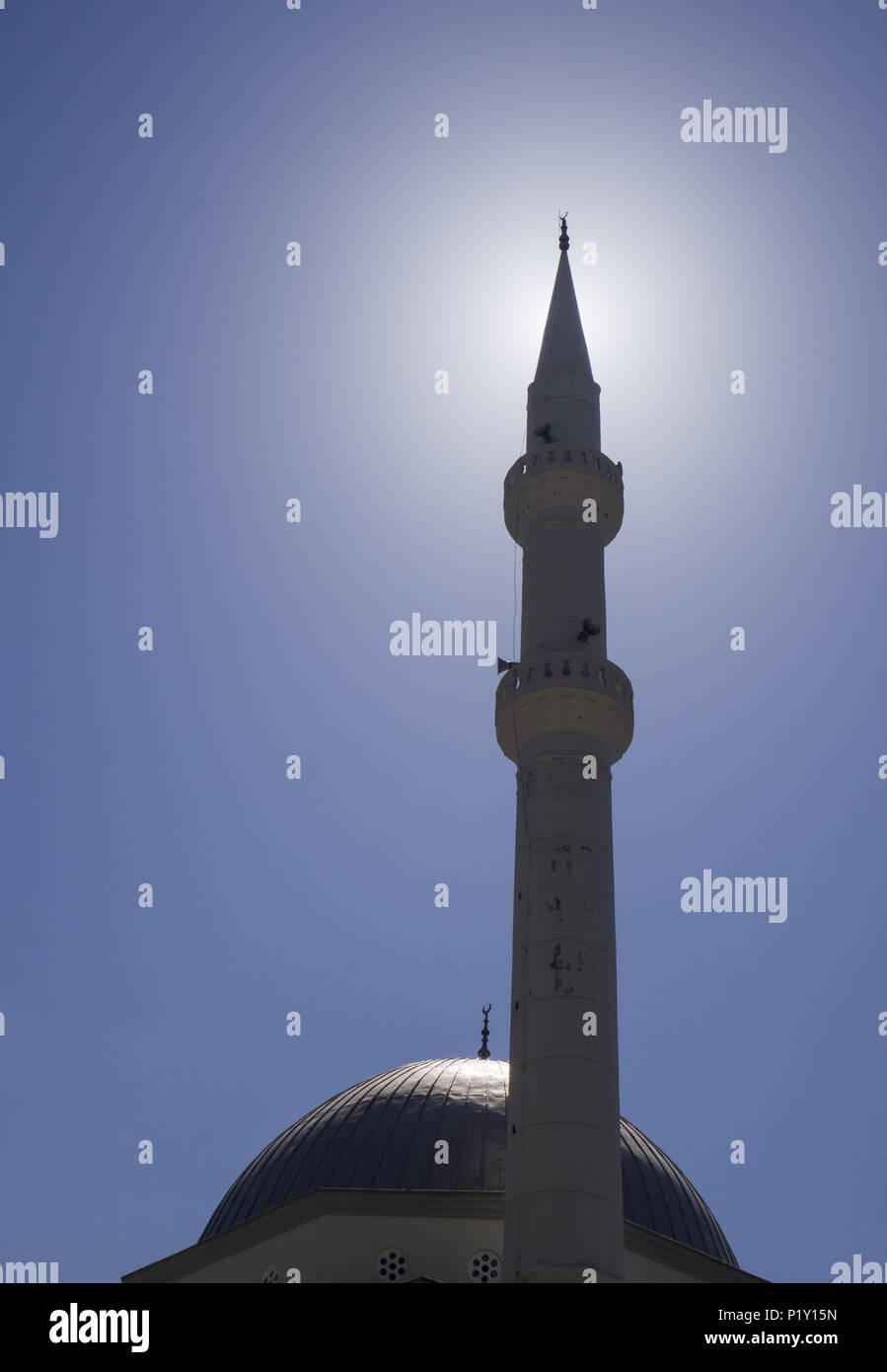 Islam mosk silhuette in sun Stock Photo