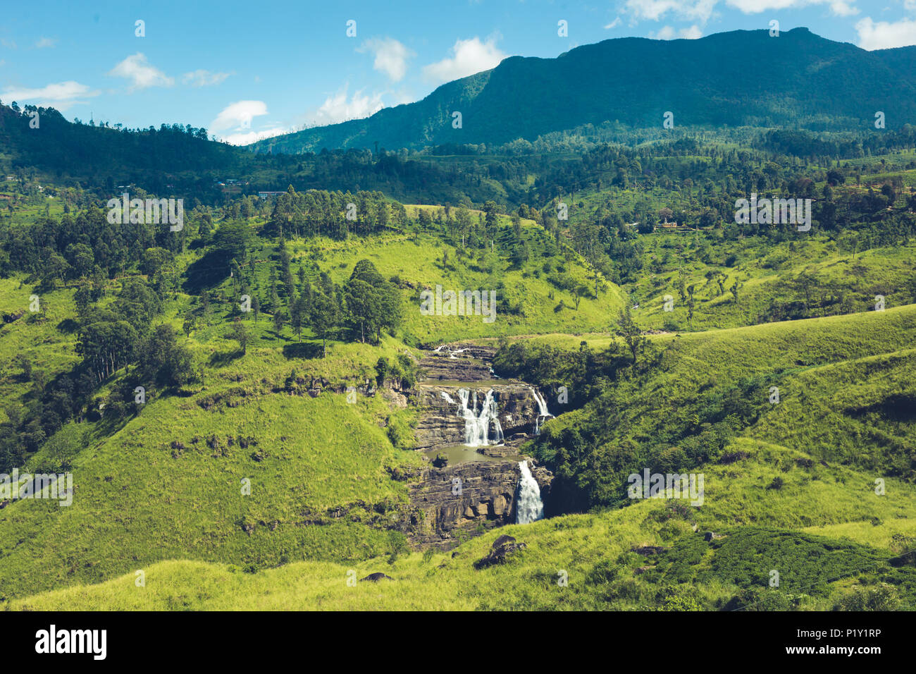 Beautifully landscape of Sri Lanka. beautiful blue sky and mountains in ...