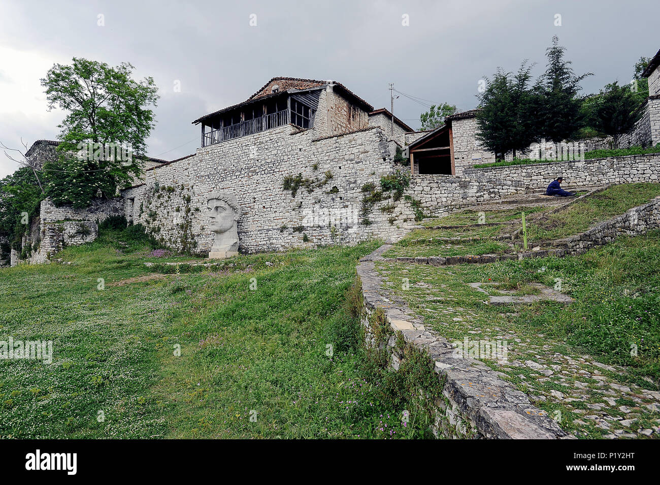 Berat, Albania, view to the castle of Berat Stock Photo