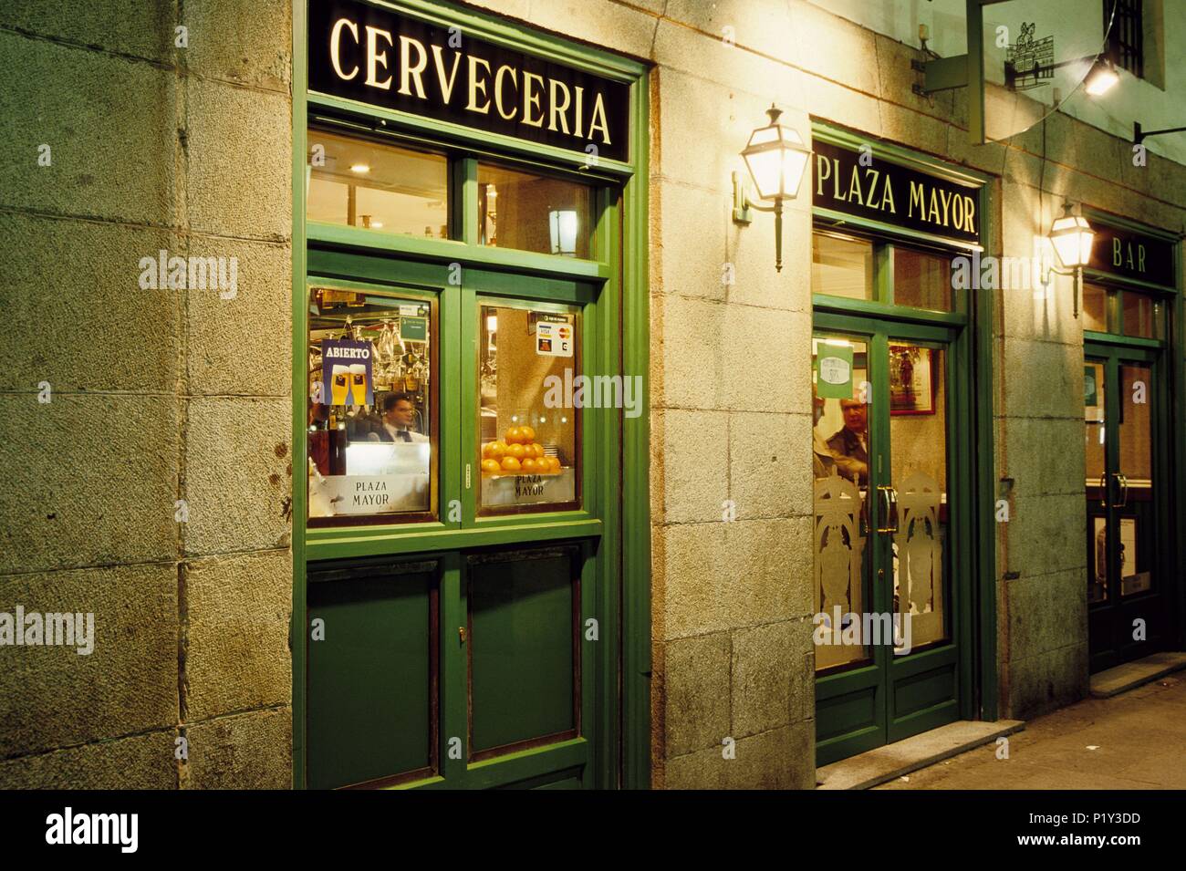 Bar at the Plaza Mayor square Stock Photo Alamy