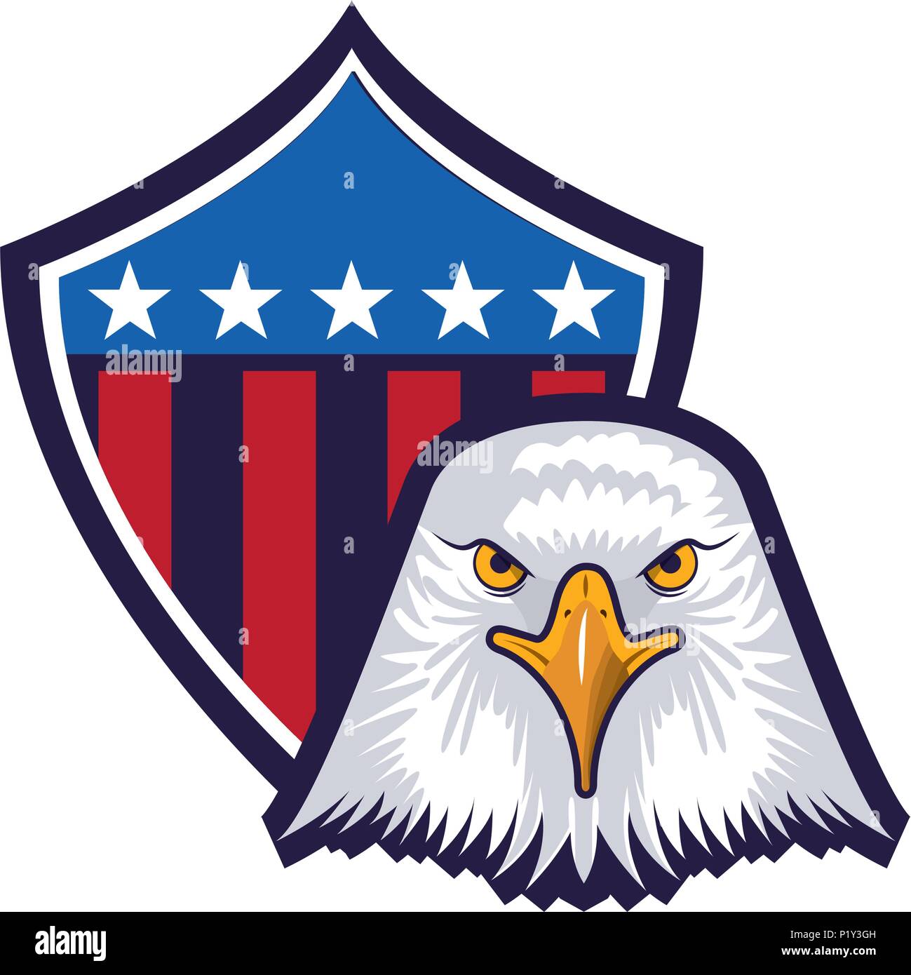 american eagle usa flag shield emblem vector illustration Stock Vector ...