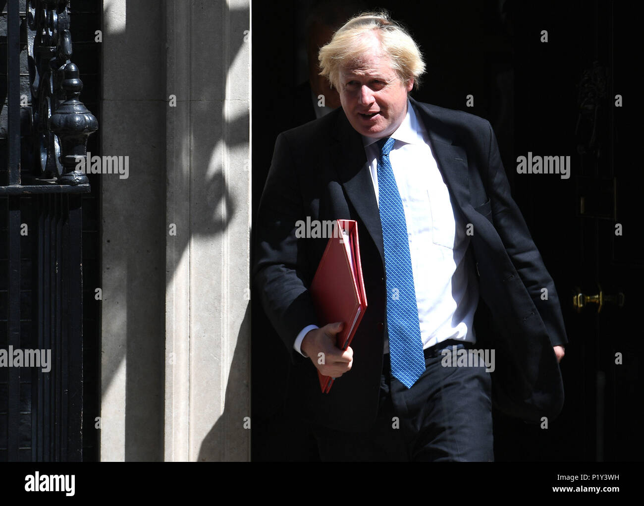 Foreign Secretary Boris Johnson leaves 10 Downing Street, London, for the House of Commons. Picture date: Wednesday June 13, 2018. See PA story POLITICS PMQs. Photo credit should read: Stefan Rousseau/PA Wire Stock Photo