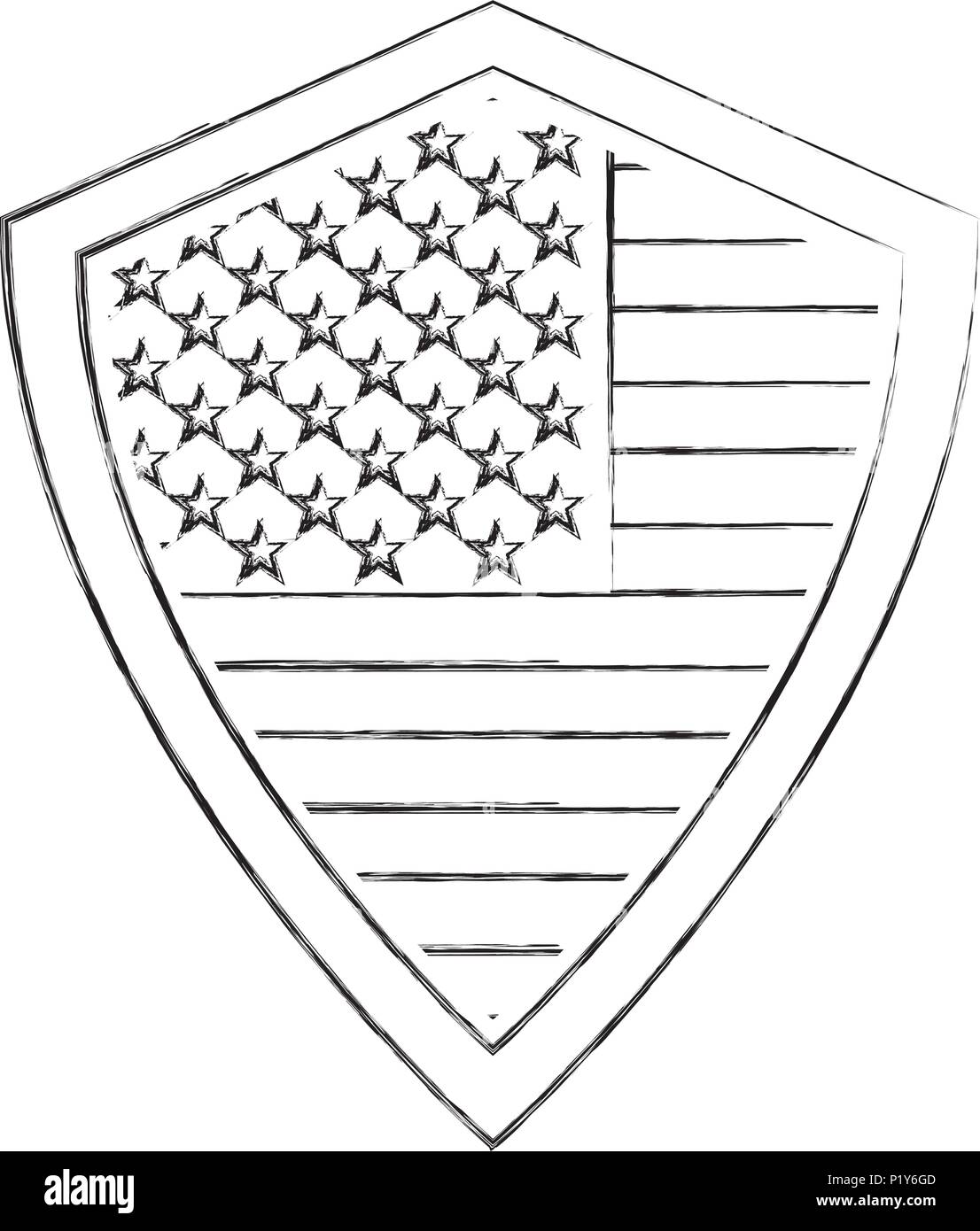united states of america shield vector illustration design Stock Vector