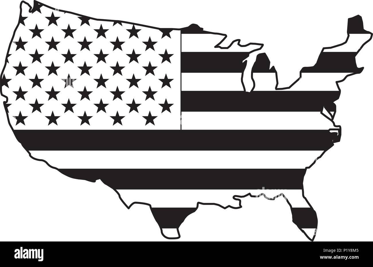 united states of america map with flag vector illustration design Stock ...