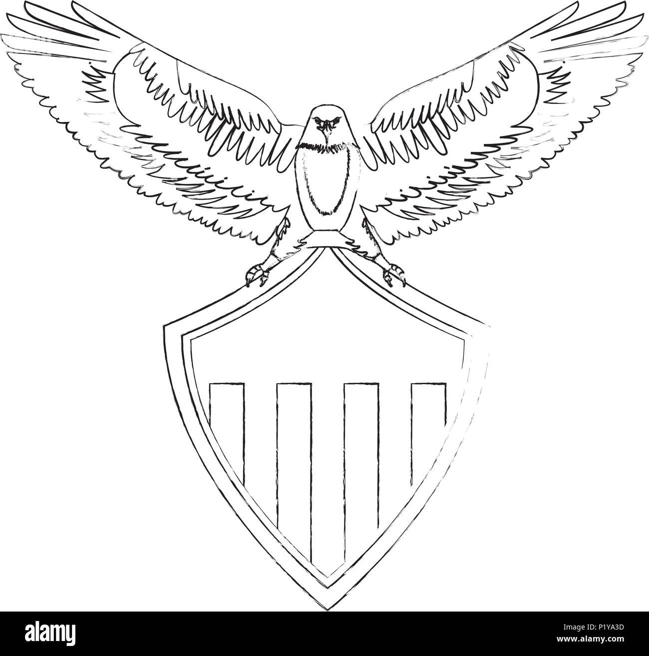 american eagle flag shield national symbol vector illustration Stock Vector
