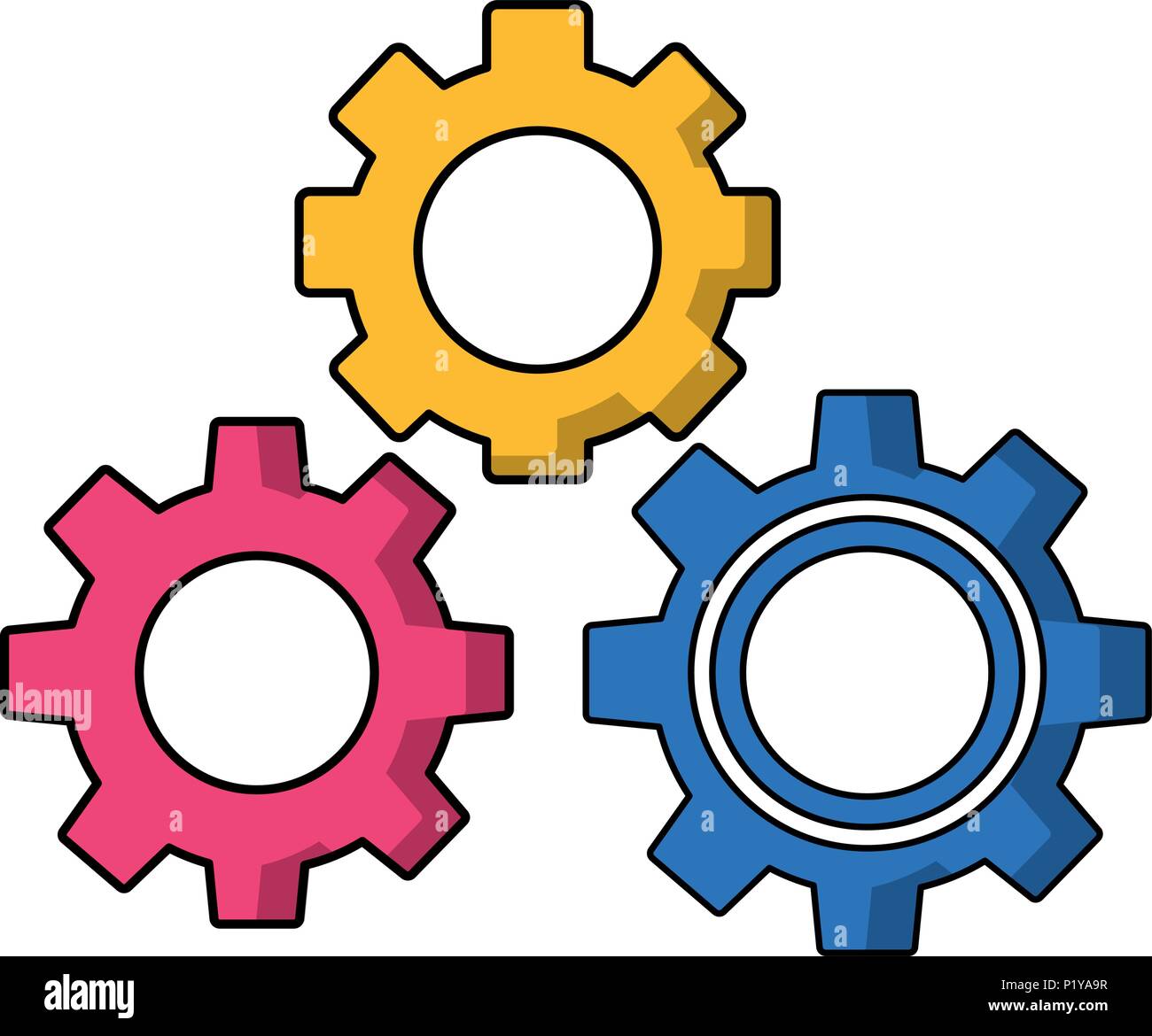 gears teamwork collaboration innovation image vector illustration Stock ...