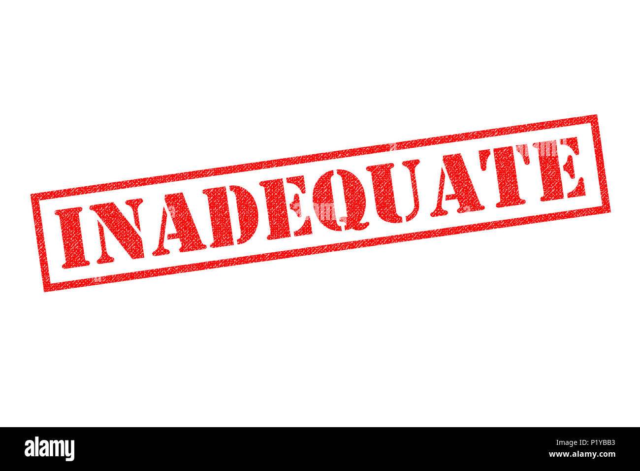 INADEQUATE red Rubber Stamp over a white background. Stock Photo