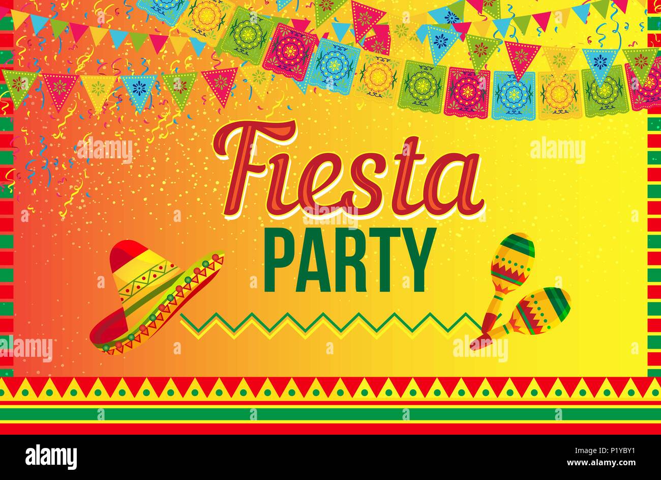 Bright poster for Fiesta party promotion Stock Vector Image