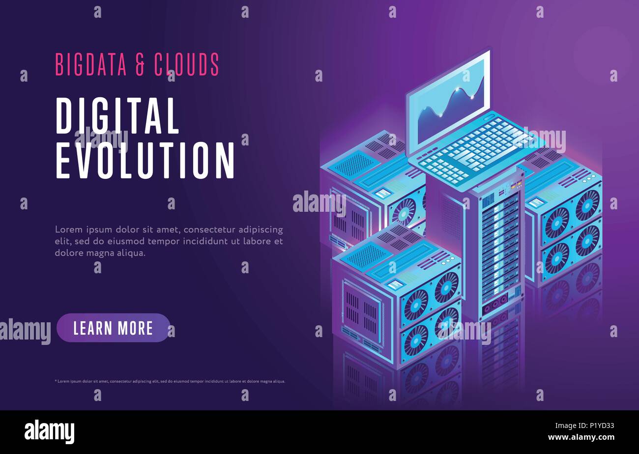 Web design about cloud storage and modern technology Stock Vector