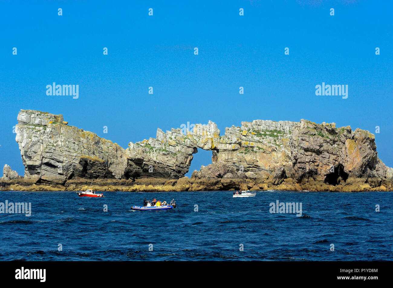 France, Brittany, Finistere, the Touliguet Rock in the Iroise Sea, near the Crozon Peninsula Stock Photo